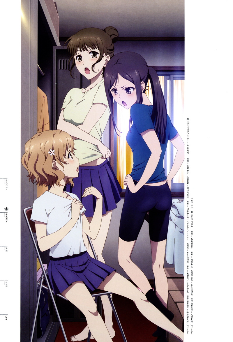 iroha, tsurugi, oshimizu, nako, uniforms, ohana, 2K, matsumae, girls, school, hanasaku, anime, minko