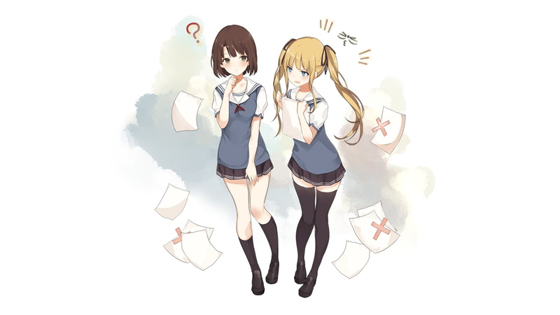 Saekano: How to Raise a Boring Girlfriend, beauty, Eriri Spencer Sawamura, high heels, females, Megumi Katō, white background, blond hair, women, 1080P