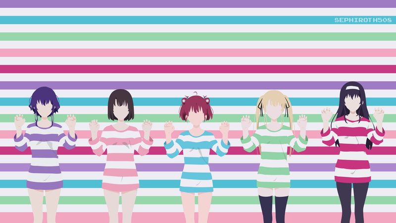 Kasumigaoka Utaha, Sawamura Eriri Spencer, 4K, anime girls, Hyoudou Michiru, Katou Megumi, Saenai Heroine no Sodatekata, minimalism, Hashima Izumi