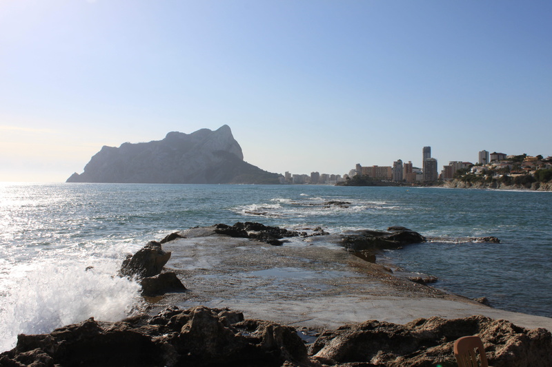 bay, mediterranean, solid, mountain, spain, copy space, day, nature, ifach, landscape, wave, coast, stones, sky, rock formation, clear sky, no people, horizon over water