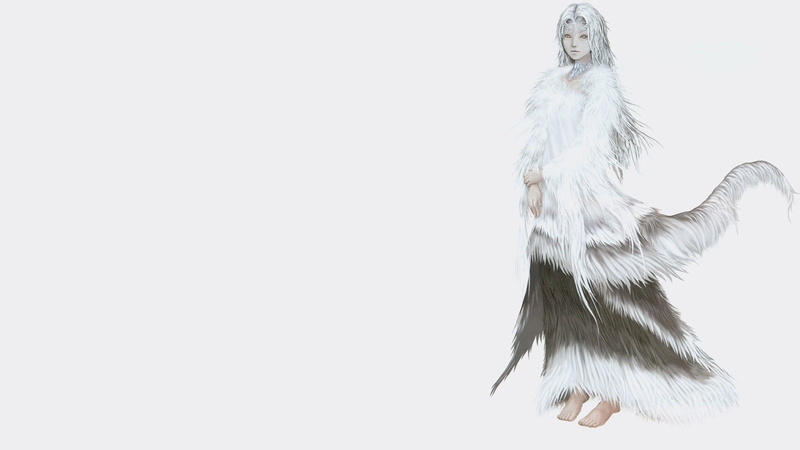 minimalism, full length, costume, fantasy girl, Crossbreed Priscilla, Dark Souls, one animal, front view, white background, portrait, cut out, standing