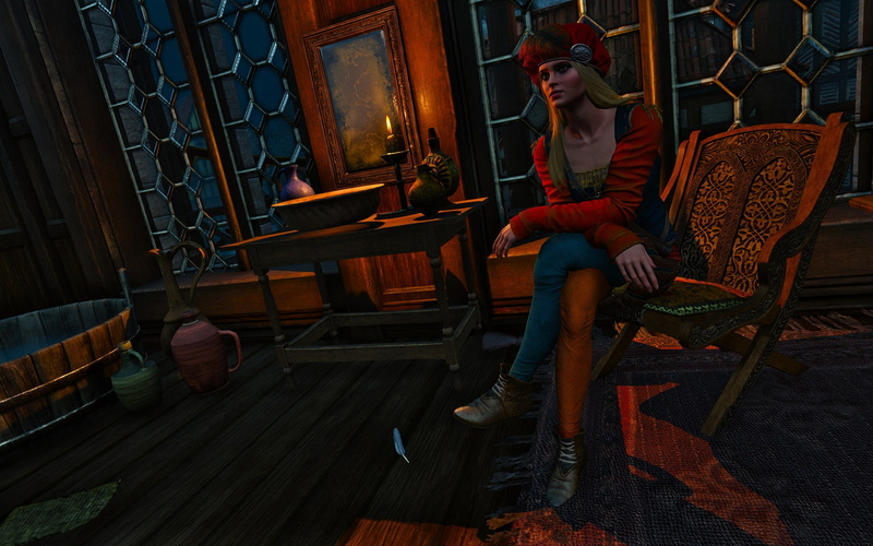 furniture, casual clothing, The Witcher 3: Wild Hunt, Priscilla, 1080P, window, flooring, domestic room, real people, video games, one person, full length