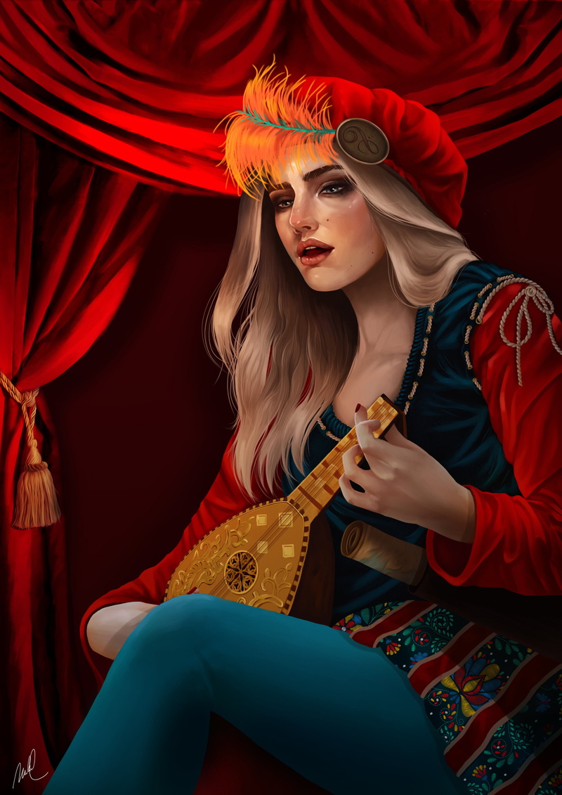 blond hair, video game art, video game girls, open mouth, Priscilla, The Witcher, Looking at the side, video game characters, fan art, 2K, artwork, The