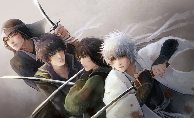 katsura, sakamoto, gintoki, tatsuma, characters, shiroyasha, kotaro, 1080P, anime, sakata, series, group, gintama, shinsuke, swords, sword, takasugi