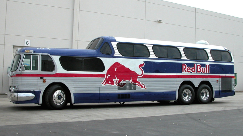 red, bull, 1080P, greyhound, bus