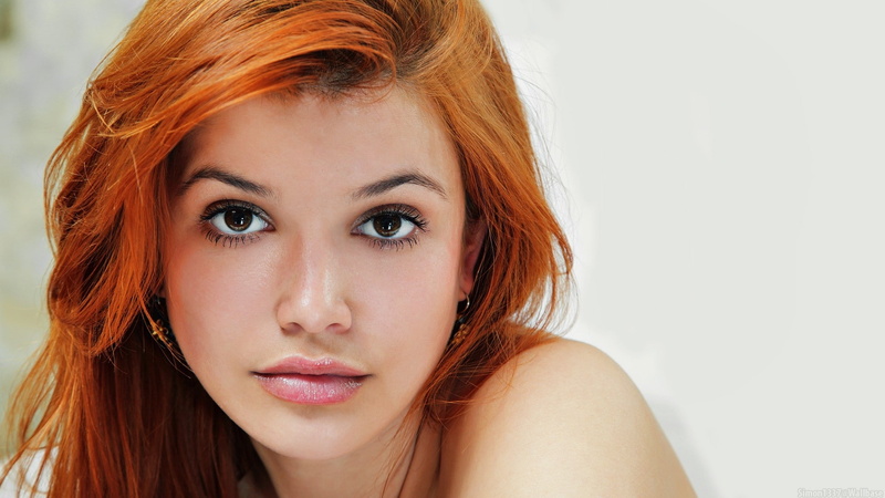 hd, redheads, white, art, eyes, metart, brown, background, violla, women, people, magazine, 1080P