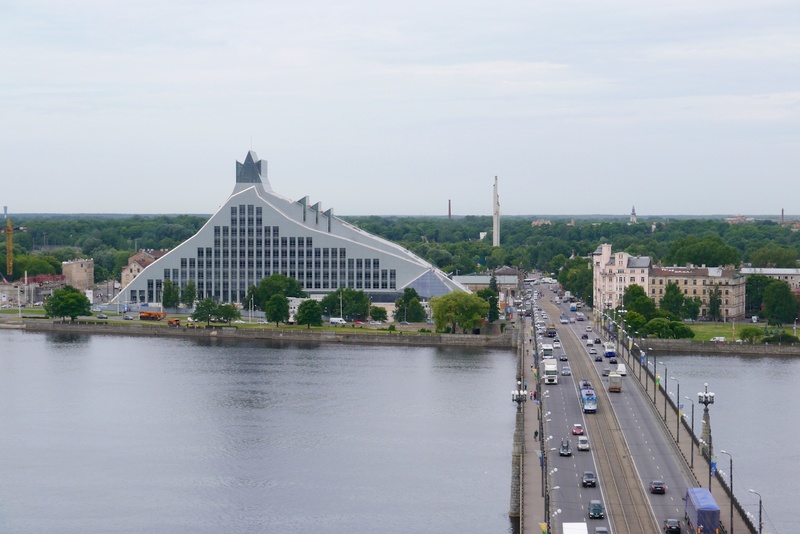 travel destinations, 1080P, riga, day, stone bridge, bridge, belief, government, travel, connection, spire, city, transportation, sky, latvia national library