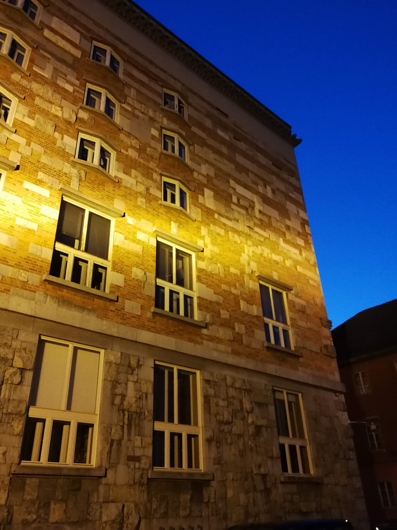 history, the past, low angle view, illuminated, sunlight, dusk, clear sky, ljubljana, national and university library, no people, 4K, built structure