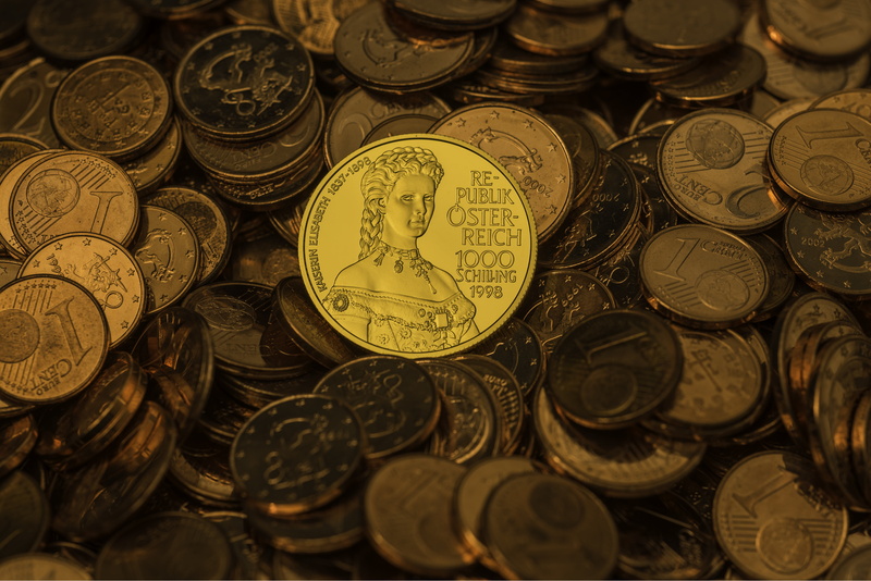 number, indoors, large group of objects, business finance and industry, finance, gold coin, abundance, still life, 5K, text, gold, no people, savings