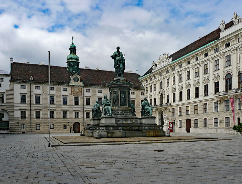 monument, vienna, sculpture, vienna hofburg, built structure, human representation, 2K, street, architecture, history, nature, places of interest, day