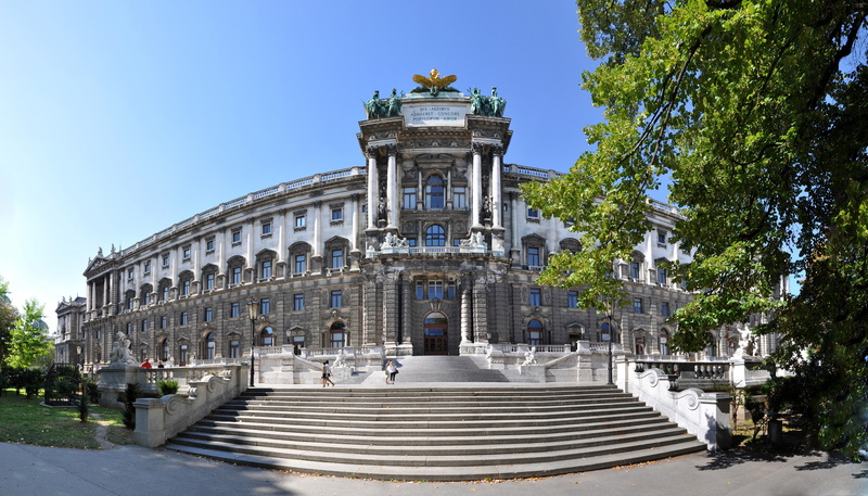 Hofburg, architecture, Vienna, Austria, trees, ladder, lights, Imperial Palace, statues, Palace, Sunny, 4K