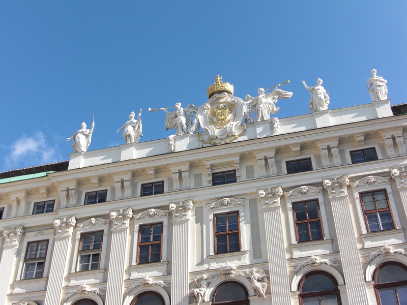 1080P, architecture, nature, austria, building, building exterior, blue, history, day, vienna, no people, sculpture, window, low angle view, representation