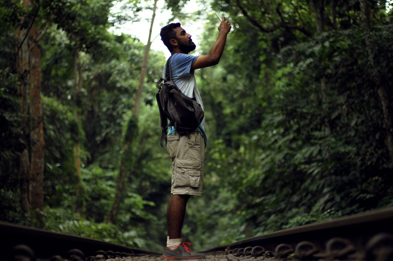 day, sport, 5K, adult, casual clothing, jungle, person, plant, young adult, tree, hiking, human arm, one person, full length, outdoor, jumping, man, male