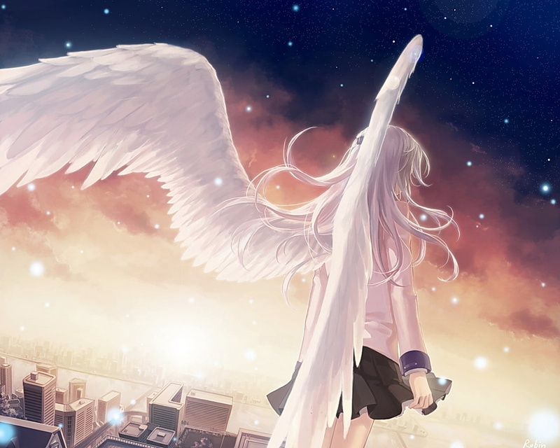 illustration, beautiful, abstract, flying, 720P, motion, spirituality, built structure, blue, nature, backgrounds, incidental people, angel beats, long exposure