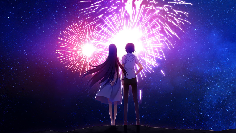 yumiko, game, akio, grisaia, sakaki, kajitsu, watanabe, meikyu, sky, fireworks, 1080P