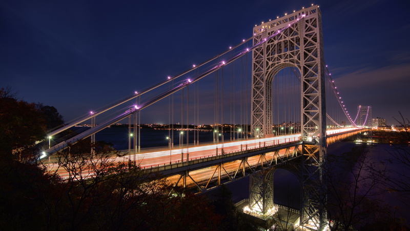 hudson, long exposure, 4K, bridge, night, photography, long exposure photography, united states, george washington bridge