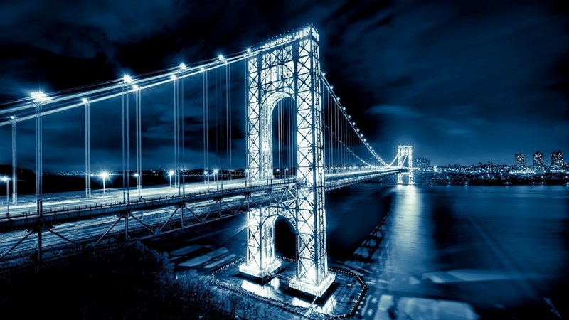 1080P, bridge, brooklyn, Lights, George Washington Bridge