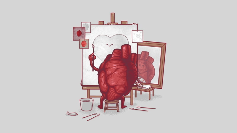 creativity, threadless, equipment, technology, Hearts, still life, copy space, 1080P, business, white background, digital art, rear view, studio shot