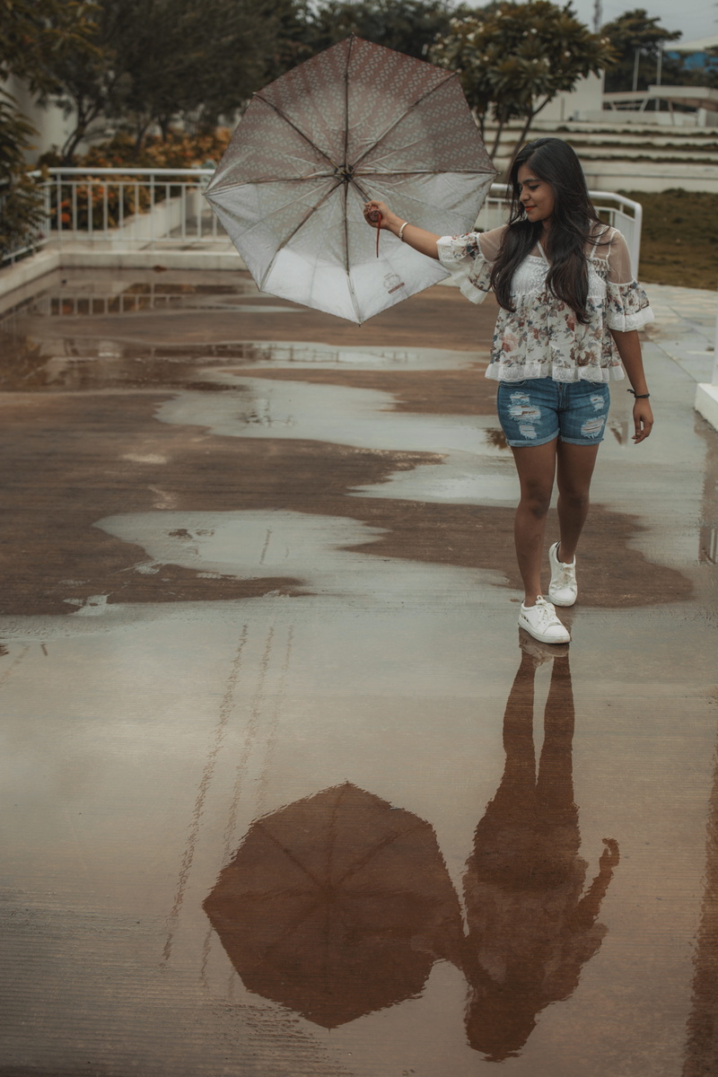 girl, rain, women, water, fantasy woman, day, wet, beautiful girl, holding, reflection, outdoors, portrait, lifestyles, self love, umbrella, young women