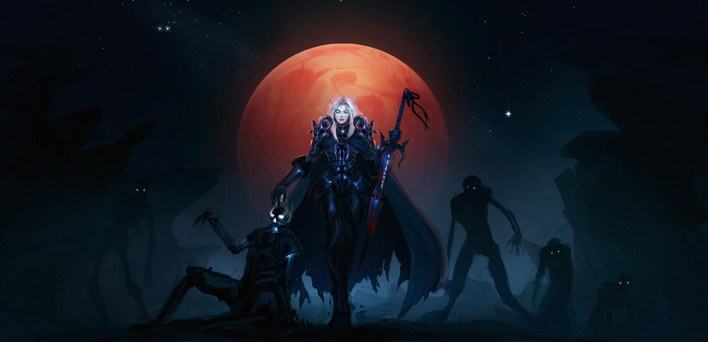 moon, girl, world of warcraft, warcraft, wow, warrior, sword, 2K, world