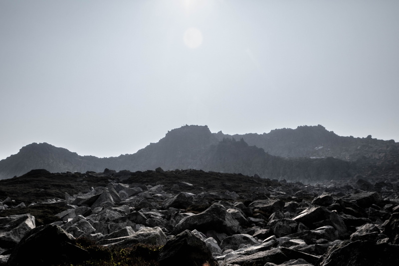 landscape, mountain range, tranquility, nature, sky, fog, copy space, scenics - nature, rocks, mountain peak, day, environment, non-urban scene, beauty in nature