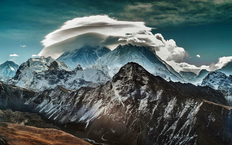 mountains, mountaintop, 1080P, nature, clouds, outdoors, nature and landscapes
