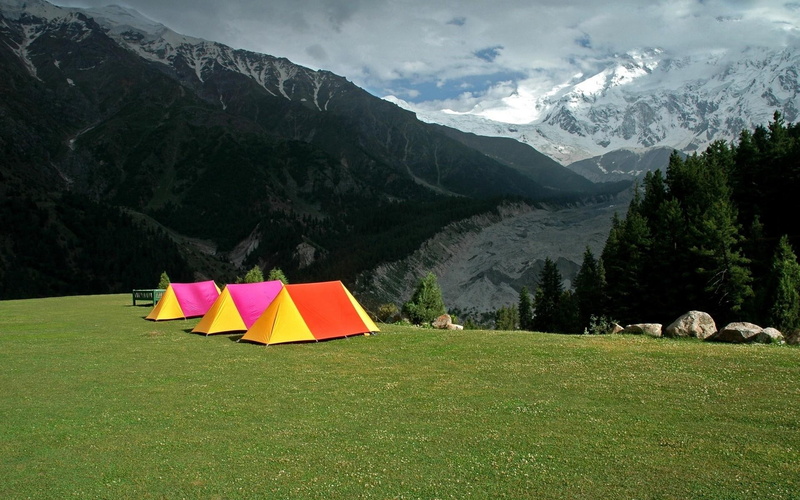 camping, colorful, rocks, mountains, snow, tent, grass, 1080P, mountaintop, beautiful, trees, clou, view, peaceful, tents, camp