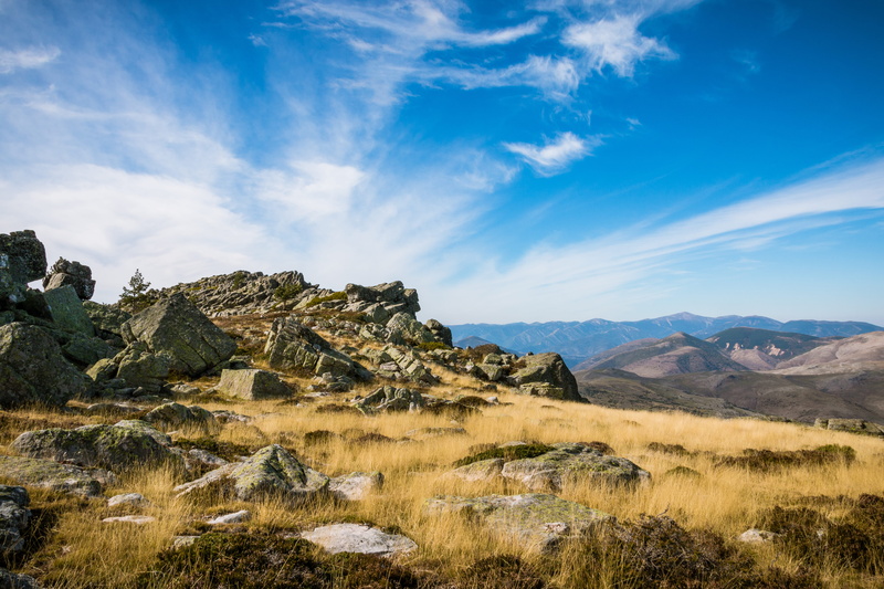 top, blue, grass, landscape, beauty in nature, autumn, cloud - sky, rock, mountain range, sierra de cebollera, tranquility, sierra de cebollera natural park