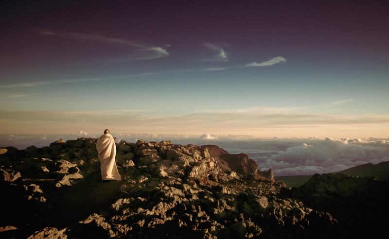 landscape, rear view, sky, individual, tranquil scene, hike, looking at view, mountain, mountains, spirituality, clouds, men, trek, religion, belief, people