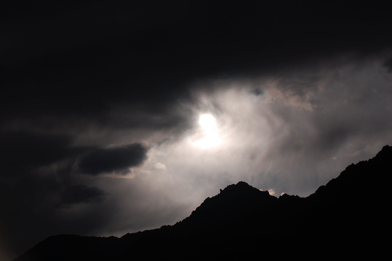 nature, Clouds, beauty in nature, scenics - nature, outdoors, tranquil scene, Evening, tranquility, sky, sun, night, low angle view, mountaintop, ominous