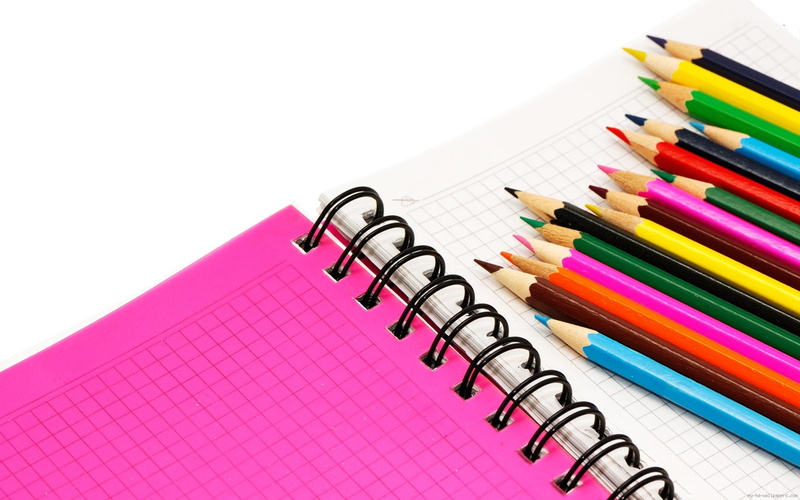 pencils, color, 1080P, diverse, pink, notebook, lot, pencil, colored, school