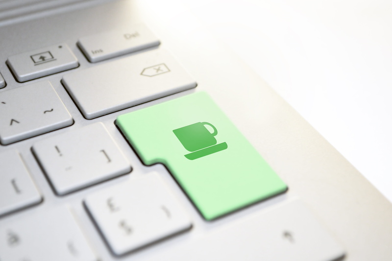 coffee, computer, laptop, computer icon, enter, keyboard, online, push button, technology, internet, computer part, break, contact, computer key, write