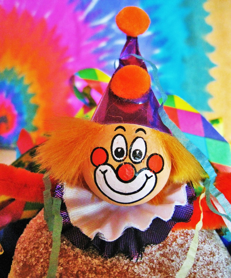 carnival party, pastries, carnival clown, sweet, berlin with sugar, funny, invertebrate, holiday, delicacy, fun for kids, decoration, still life, sweet as sugar