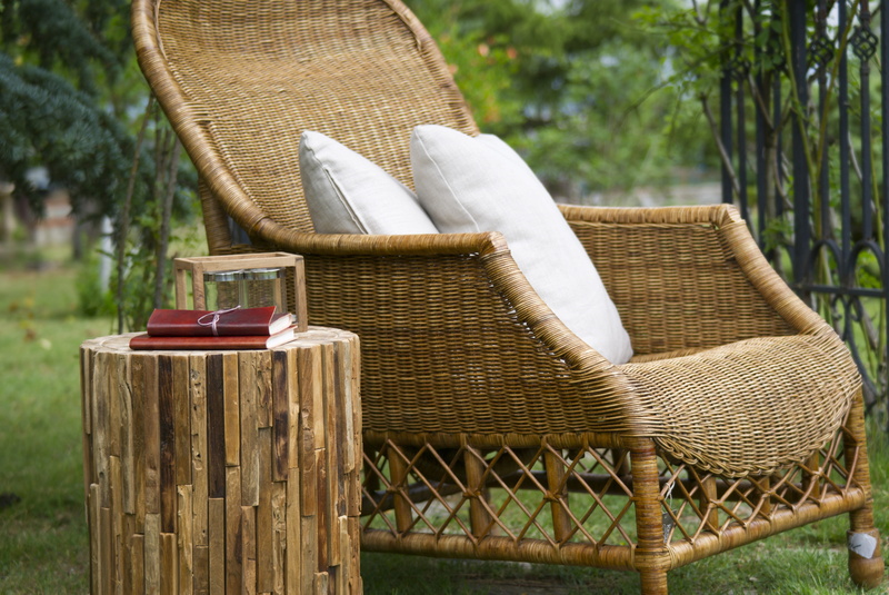 background, home, product photo, cushion, side, leather, park bench, nobody, two, near, outdoor chair, beautiful, seat, covered, decoration, tree, relaxation