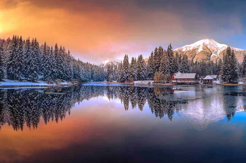 Styria, The Celtic village in the Hohe Tauern, Winter, In the morning, 1080P