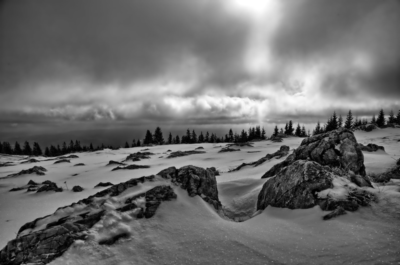 black and white photography, beauty In Nature, landscape, Monochrome, black And White, trees, clouds, forest, snow, styria, Steiermark, Mountain, scenics
