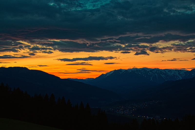 schneealpe, tranquility, styria, outdoors, mountain peak, sunset, sky, scenics - nature, environment, hiking, tranquil scene, landscape, tree, evening