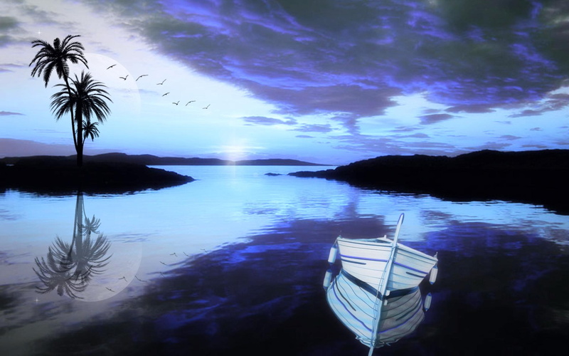 silent, empty, white, black, blue, 1080P, nature and landscapes, sorrows, canoe, boats, boat, wooden