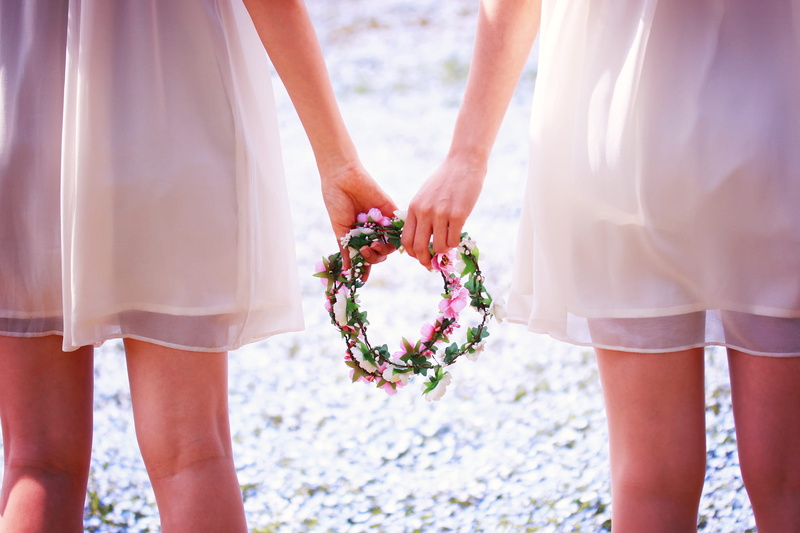 1080P, outdoors, heterosexual Couple, bride, plant, bouquet, day, headdress, hand, two people, midsection, romance, woman, couple - relationship, married