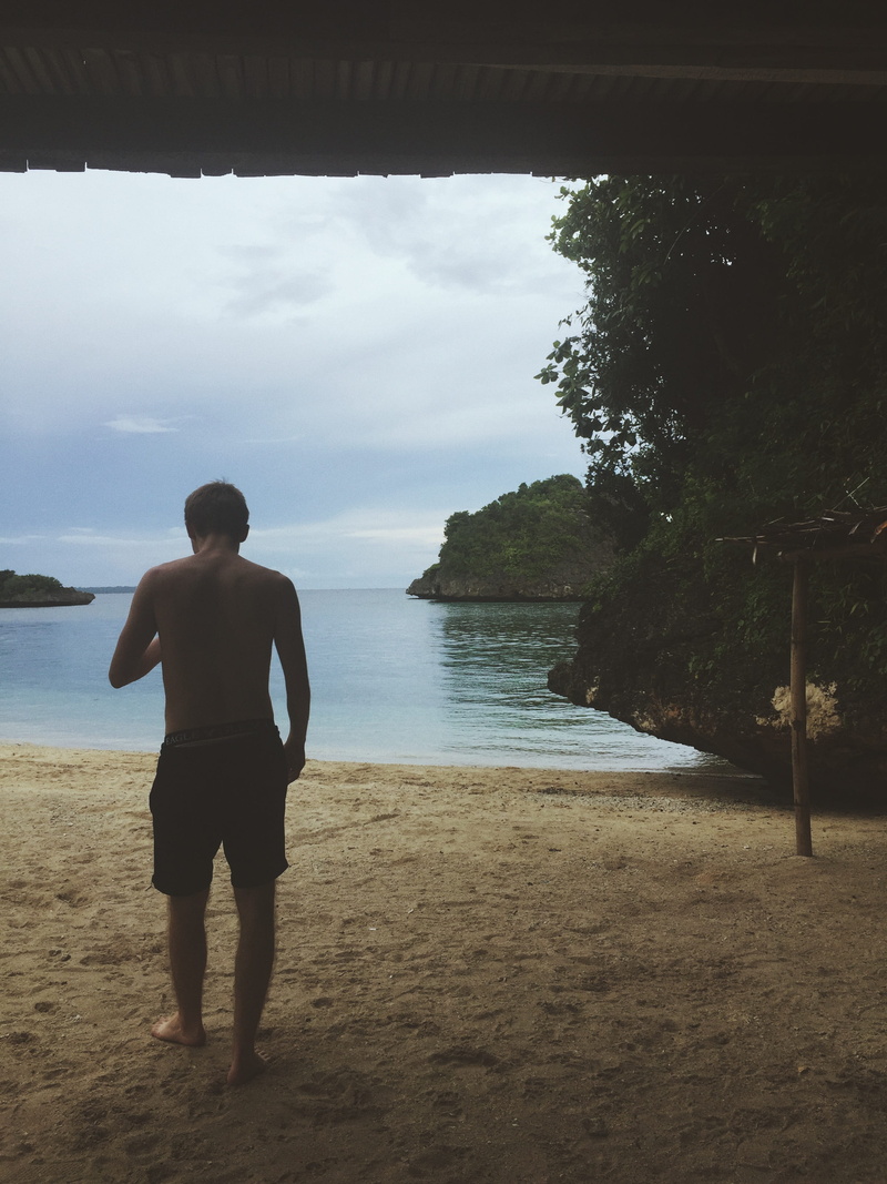 rear view, island, beach, land, sky, scenics - nature, lifestyles, jordan, nature, lost, tree, one person, outdoors, water, full length, real people, leisure activity