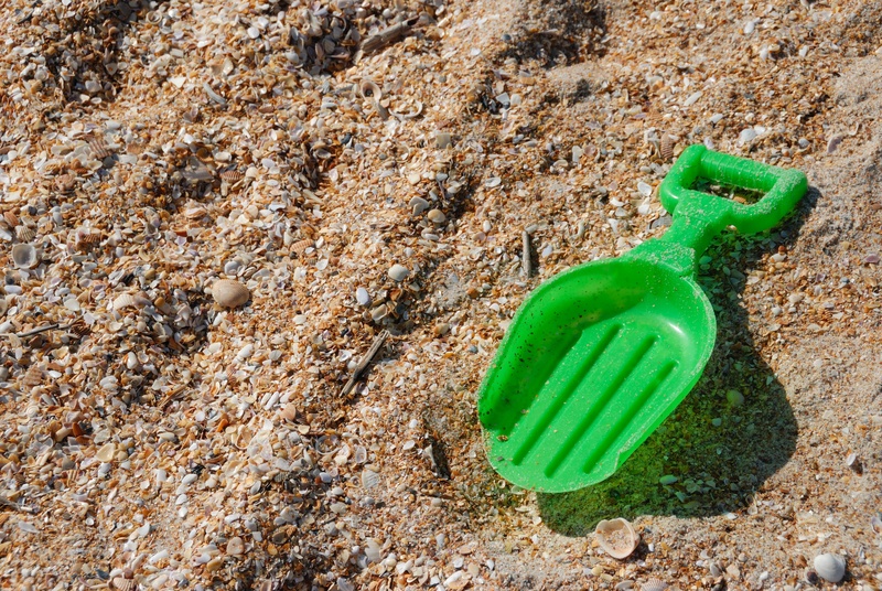 toy, nature, child, play, high angle view, plastic, growth, nobody, single object, recreation, land, coast, sand, pail, fun, rock - object, leisure, children