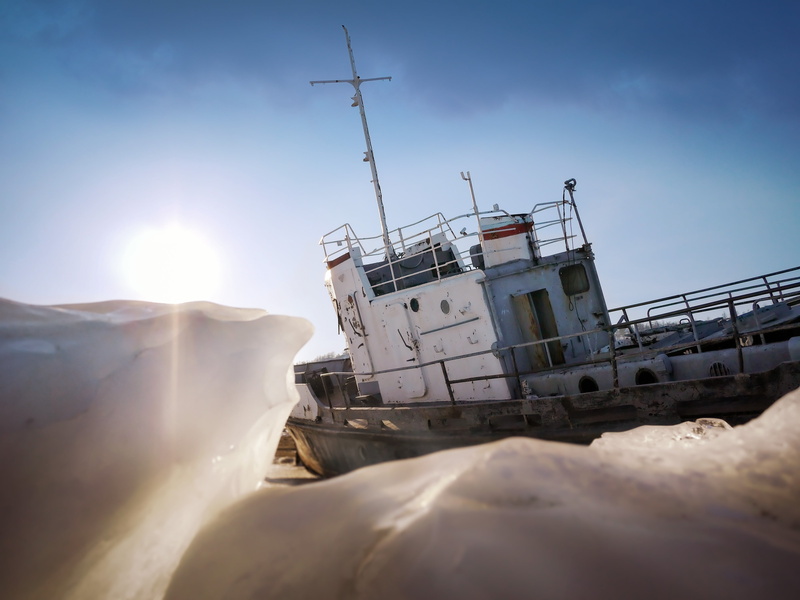 transportation, snow, mode of transportation, landscape, siberia, old, outdoor, boot, water, 4K, icy, u, sailboat, frost, lake, nautical vessel, wintry