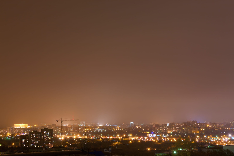 skyline, copy space, building, high angle view, dusk, landmark, illuminated, urban skyline, cityscape, scene, ufa, light, tower, new, built, built structure