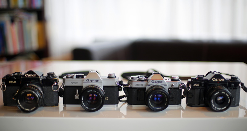 Canon AE-1 (1976), 5K, background, Canon F-1 (1971), macro, Canon A-1 (1977), Canon TX (1975), camera