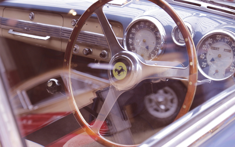 car interior, car, spoke, glass - material, land vehicle, 5K, close-up, automotive, retro, old, day, vehicle, steering wheel, nostalgia, oldtimer, speedometer