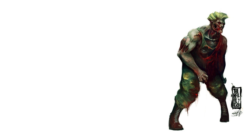 fighter, zombies, guile, simple, background, street, 1080P