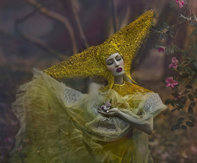 fantasy, makeup, Agnieszka Lorek, flowers, art, forest, 1080P, girl, Ryo Love
