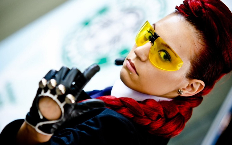 headshot, real people, 720P, indoors, beautiful woman, young women, cosplay, portrait, lifestyles, day, Street Fighter, Street Fighter IV, high angle view
