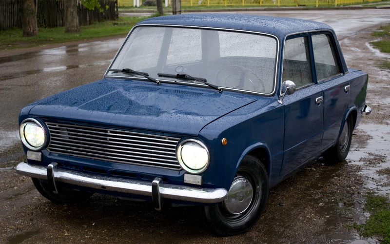 road, car, Old, 2101, LADA, day, motor vehicle, tree, stationary, retro styled, mode of transportation, blue, no people, metal, abandoned, 1080P, land vehicle
