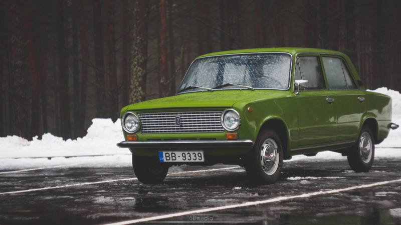 snow, round headlights, Lada, penny, Winter, Latvia, green, 2K, Sdmedia, 2101